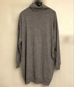 【Pauline Bleu】グレーニット タートルネック　ゆったり大きめ