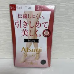 新品 ATSUGI 黒 ストッキング M〜L 2足組
