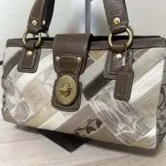 COACH コーチ パッチワーク ターンロック 金具 肩掛け トート y2k