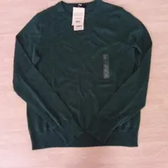 UNIQLO エクストラファインメリノウール セーター グリーン