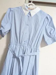 Fi.n.t ベルト付き シャツワンピース ブルー サイズフリー