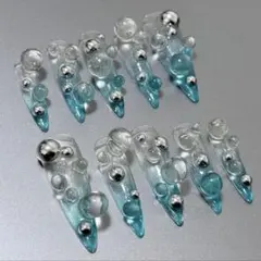 y2k ネイルチップ　シズニルック　ウィッシュコア　クリア　ニュアンス　グランジ