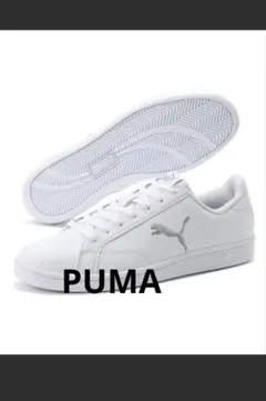 ★新品箱有り　PUMAスマッシュキャットLスニーカー　ホワイト／シルバー