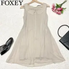 ふ*ん様 【美品】フォクシー ワンピース 襟付き 膝丈 フレア 38 Mサイズ