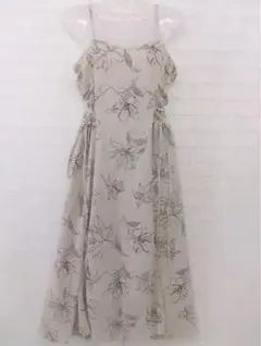 フラワープリントキャミワンピース ベージュ