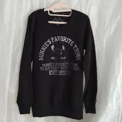 トレーナー　ディズニー　ミニー　裏起毛　黒　ブラック　レディース　キッズ