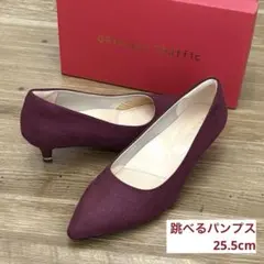 【美品】オリエンタルトラフィック　跳べるパンプススエード　レッド　25.5