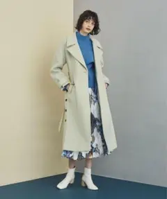 UNITED TOKYO サイドスリットビッグカラーコート　白　1のサムネイル