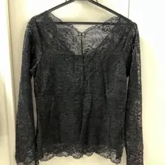 Chico ブラックレース長袖トップス