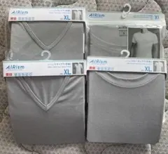 AIRism グレー Tシャツ XL Vネック2枚セット