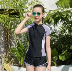 水着 女の子 160cm セパレート キッズ 半袖 スクール水着 女児 ジュニア