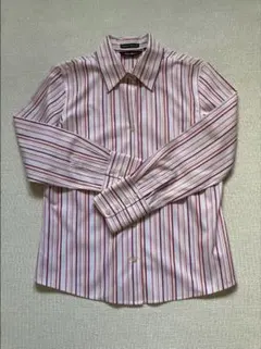 エディー・バウアー　ストライプシャツ　ブラウス　レッド系　Ｍサイズ相当　未使用品