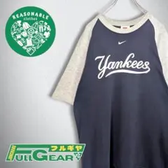 US 古着 ラグランスリーブ ナイキ ヤンキース Tシャツ メンズXLサイズ相当