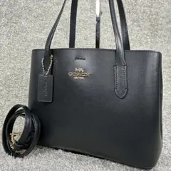 美品✨コーチ ミニ アベニュー キャリーオール 73277 2way 黒 レザー