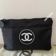 未使用】シャネルCHANEL ブラック キルティングポーチ ノベルティkse1