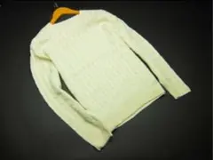 8新品 nano universeナノユニバース ケーブル編みニット白