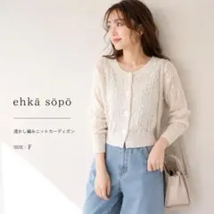 エヘカソポ カーディガン フリーサイズ 長袖 透かし編み ゆったり エアコンのサムネイル