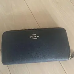 ジャンク品COACH ネイビー 長財布