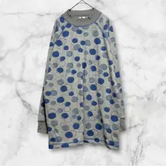 NOI AND MORE長袖カットソー　トレーナー　ロンT 水玉模様　ブルー