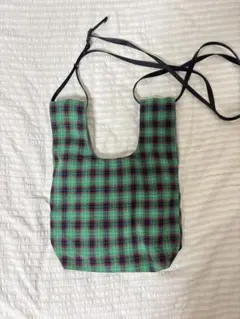 BEAMS チェック柄 ショルダーバッグ リバーシブル