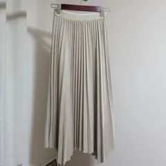 ベージュ プリーツスカート ロングスカート