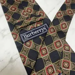 BURBERRY バーバリー ネクタイ ブラック 総柄 シルク