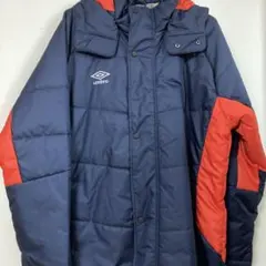 umbro フード付きロングコート ネイビー/レッド