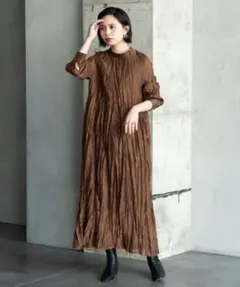 AUNT MARIE'S アントマリーズ ワッシャーロングスリーブワンピース