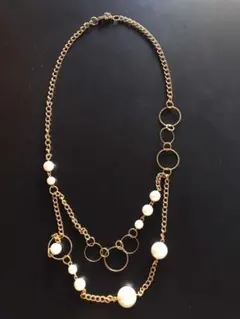 真珠風、2連ネックレス　パール