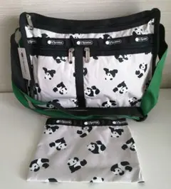 完売品【レスポートサック】ほっこり パンダ ショルダーバッグ笹 総柄 
