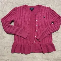 ポロラルフローレンケーブルニットカーディガン　12-14 140cm 150cm