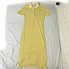 ZARA リブニット ポロワンピース イエロー