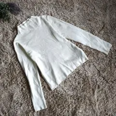 【N. エヌドット】ニット/M/ホワイト/レーヨン/長袖/無地/シンプル/白