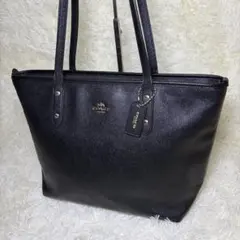コーチ COACH トートバッグ レザー 肩掛け A4 チャーム 黒