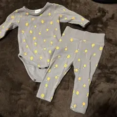 BEBE LIEBE グレー レモン柄ロンパースセット サイズs