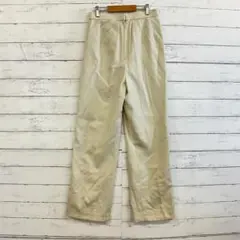 アイボリー スラックス レディース S M きれいめ 通勤 ウエストゴム