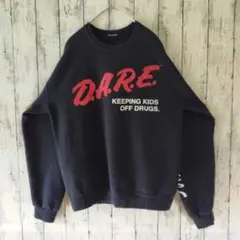 スウェット　D.A.R.E.　M　プリント　ブラック