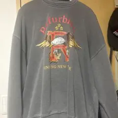 グレー グラフィックプリント トレーナー