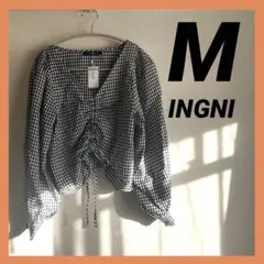 【新品タグ付き】INGNI ギンガムチェック 長袖ブラウス　Ｖネック