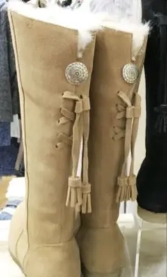 paladin×ginger ムートン　リアルレザーロングブーツ　23㎝