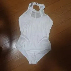 最終値下げ価格‼️ホワイト ワンピースホルターネック メッシュ水着 Mのサムネイル