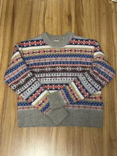 Levi’s フェアアイル柄 ニット 人気 グレー系 美シルエット