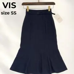 【新品・タグ付き】　ビス　マーメイドスカート XS ネイビー ベルト付き 通勤のサムネイル