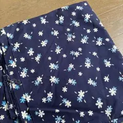 ネイビー 花柄 綿生地 105×200cm