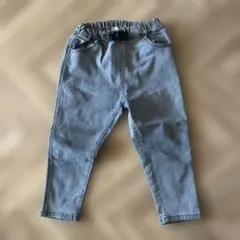 グレー スリムフィット 長ズボン ウエストゴム