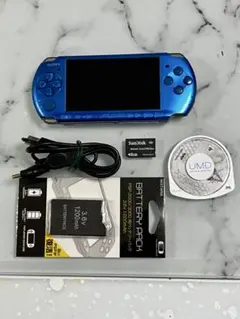動作品。PSP3000 本体 メタリックブルー。
