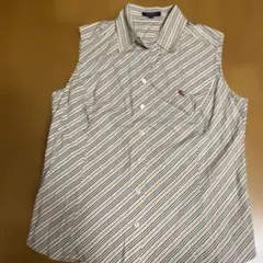 バーバリーロンドン ノースリーブシャツ ブラウス ノバストライプ 44