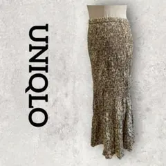 UNIQLO ペイズリー柄 ツイストプリーツスカート Aライン (S) クリーム