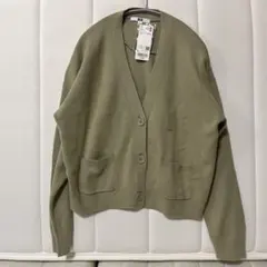 スムースコットンVネックショートカーディガン L