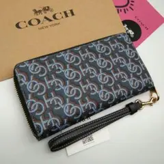 U-2277】COACH シグネチャー デニム 長財布 リストレット付き - メルカリ